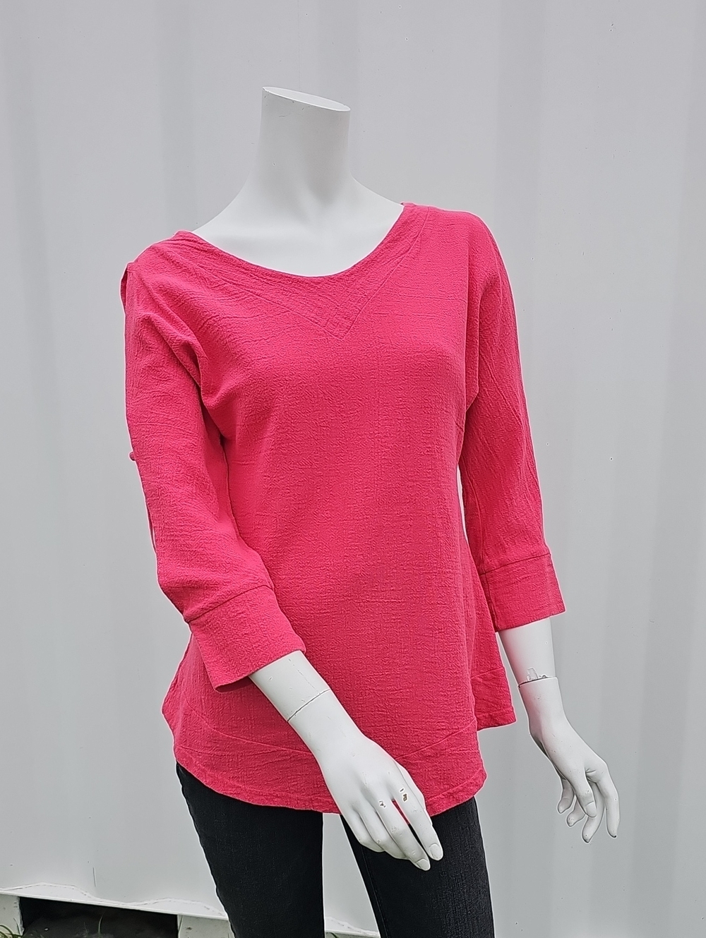 Just Cotton by Pretty Women 100% Cotton Pink Cutout Sleeve Top S/M